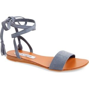 Steve Madden Blue suede ankle strap Sandals size 10
